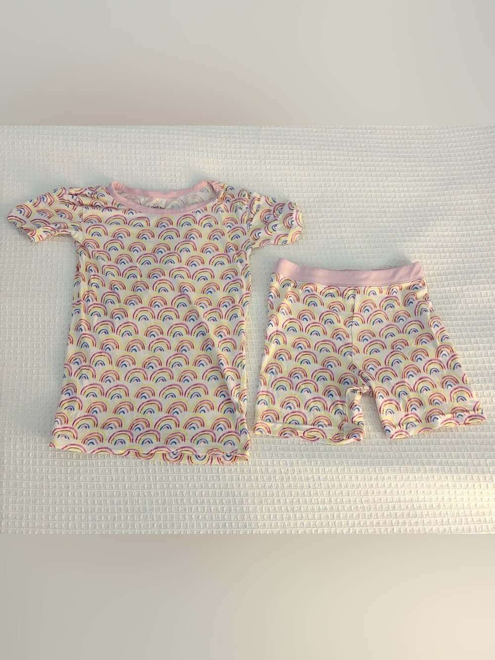 Little Sleepies pastel rainbow Two-Piece Short Sleeve & Shorts Pajama Set